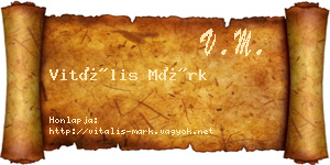 Vitális Márk névjegykártya