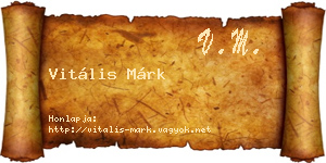Vitális Márk névjegykártya